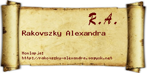 Rakovszky Alexandra névjegykártya